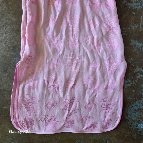 Girls Cheongsam Qipao Dress Pink Size 4 NWT Asian Inspired Silk Blend Floral - Picture 4 of 8